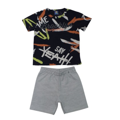 Conjunto Masculino Camiseta e Bermuda Moletinho Sortido 9002920 - Pipa