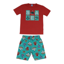 Conjunto Masculino Camiseta e Bermuda Moletinho Sortido 9002924 - Pipa