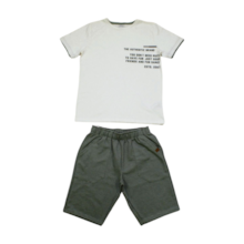 Conjunto Masculino Camiseta e Bermuda Moletinho Trabalhada 39750 - Alakazoo