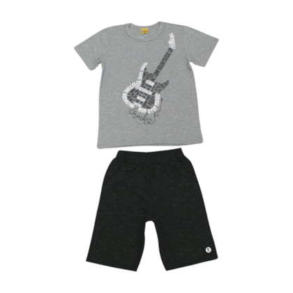 Conjunto Masculino Camiseta e Bermuda Moletom 18262 - Rollu
