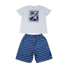 Conjunto Masculino Camiseta e Bermuda Sarja Listrada 46824 - Boca Grande