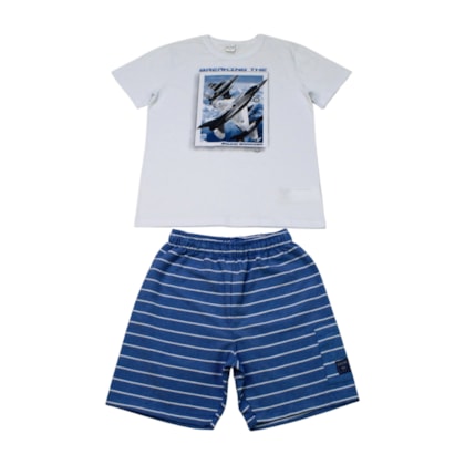 Conjunto Masculino Camiseta e Bermuda Sarja Listrada 46824 - Boca Grande
