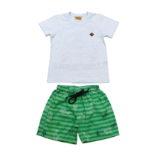 Conjunto Masculino Camiseta e Bermuda Tactel Listrada 22238 - Rollu 