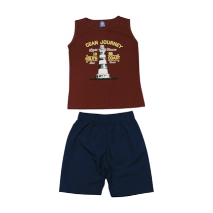 Conjunto Masculino Camiseta e Bermuda Tactel  Sortido 9001829 - Pipa