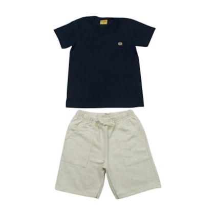 Conjunto Masculino Camiseta e Bermuda Tecido 25242 - Rollu