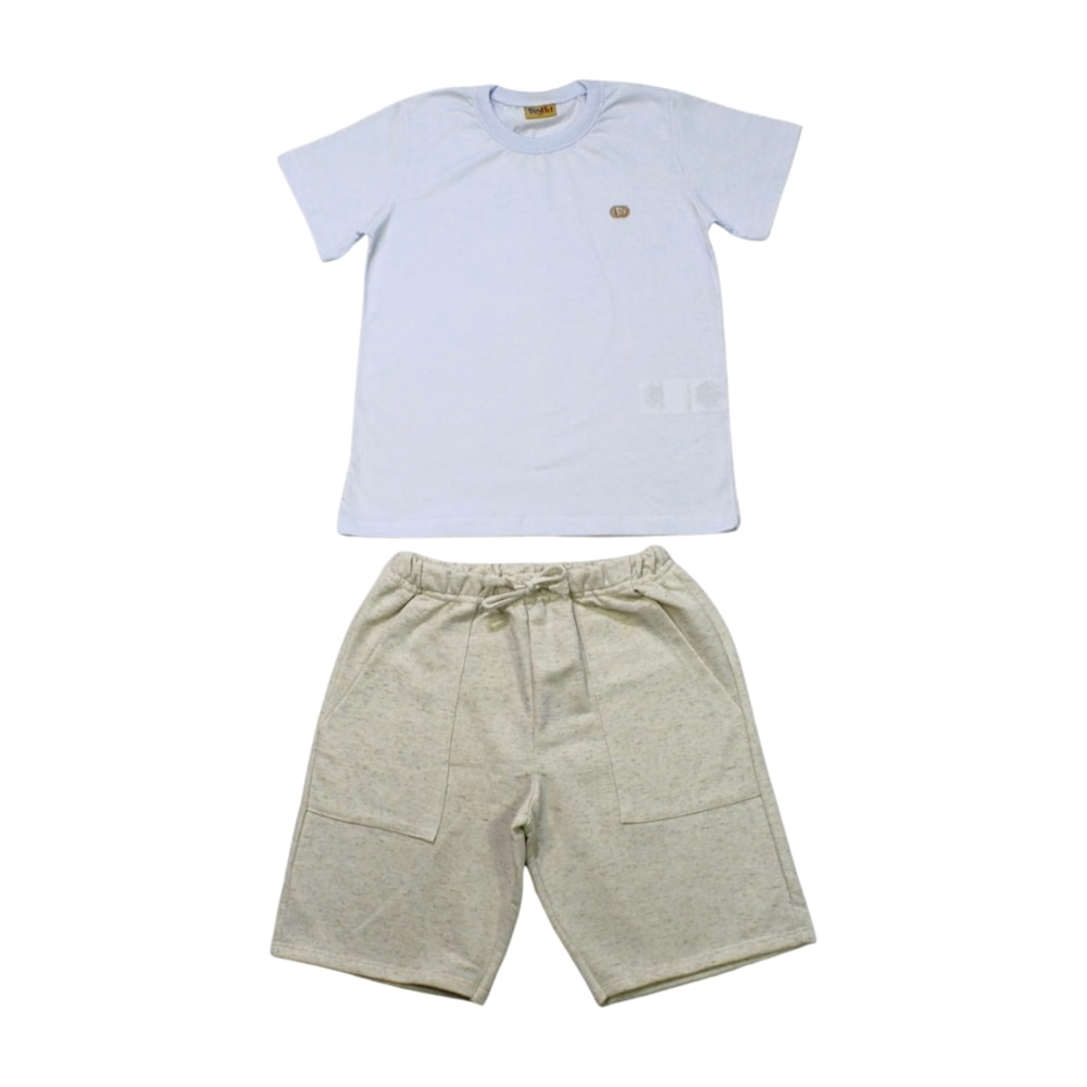Conjunto Masculino Camiseta e Bermuda Tecido 25242 - Rollu