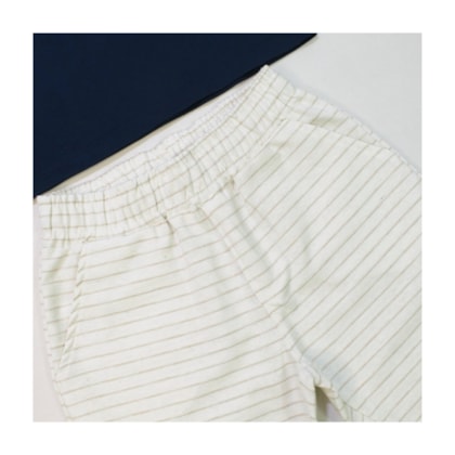 Conjunto Masculino Camiseta e Bermuda Tecido Listrada 9466 - Time Kids
