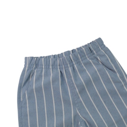Conjunto Masculino Camiseta Escrito e Bermuda Sarja Listrada - 27114 - Brandili