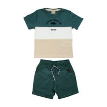 Conjunto Masculino Camiseta Estampa Adventure e Bermuda Sarja 2001075 - Milon  