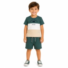 Conjunto Masculino Camiseta Estampa Adventure e Bermuda Sarja 2001075 - Milon