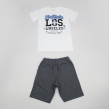 Conjunto Masculino Camiseta Estampa Authentic e Bermuda Moletinho 13150 - Hrradinhos
