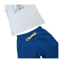 Conjunto Masculino Camiseta estampa Barco e Bermuda Favo 15142 - Hrradinhos