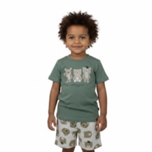 Conjunto Masculino Camiseta Estampa Bichos e Bermuda Moletinho 102737 - Trick Nick