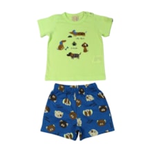 Conjunto Masculino Camiseta Estampa Bichos e Bermuda Moletinho 15136 - Hrradinhos