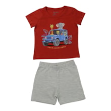 Conjunto Masculino Camiseta Estampa Bichos e Bermuda Moletinho 47159 - Rei Rex