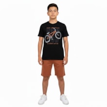 Conjunto Masculino Camiseta Estampa Bike e Bermuda Moletinho 1001911 - Kyly