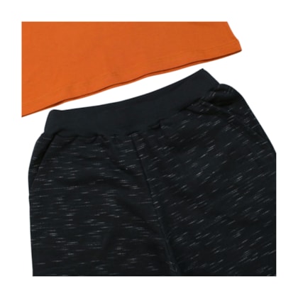 Conjunto Masculino Camiseta Estampa Brooklyn e Bermuda Moletinho 6264 - Bicho Bagunça