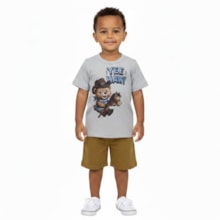 Conjunto Masculino Camiseta Estampa Cavalinho de Pau e Bermuda Moleinho 1001868 - Kyly