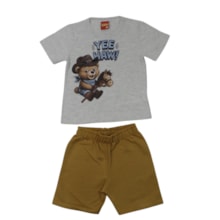 Conjunto Masculino Camiseta Estampa Cavalinho de Pau e Bermuda Moleinho 1001868 - Kyly