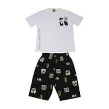 Conjunto Masculino Camiseta Estampa Coqueiro e Bermuda Moletinho 1001372 - Kyly