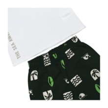 Conjunto Masculino Camiseta Estampa Coqueiro e Bermuda Moletinho 1001372 - Kyly