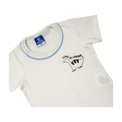 Conjunto Masculino Camiseta Estampa Dino e Bermuda Moletinho 18266 - Teddy