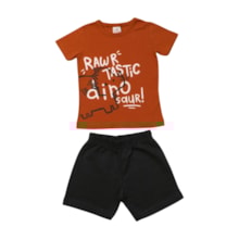Conjunto Masculino Camiseta Estampa Dino e Bermuda Moletinho 36926 - Brandili