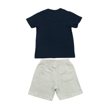 Conjunto Masculino Camiseta Estampa Dinossauro e Bermuda Moletinho 22235 - Rollu 