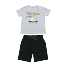 Conjunto Masculino Camiseta Estampa Dog e Bermuda Moletinho 8082 - By Gus