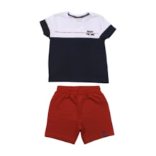 Conjunto Masculino Camiseta Estampa Enjoy e Bermuda Moletinho A5037 - Alakazoo       