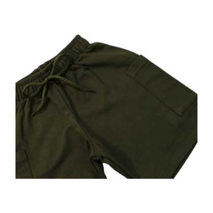 Conjunto Masculino Camiseta Estampa Folhas e Bermuda Moletinho 28855 - Angerô 