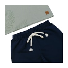 Conjunto Masculino Camiseta Estampa Folhas e Bermuda Moletinho 9326 - Livy    