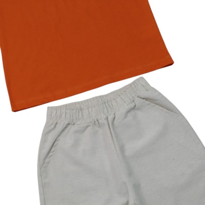 Conjunto Masculino Camiseta Estampa Folhas e Bermuda Tecido 9992 - Livy