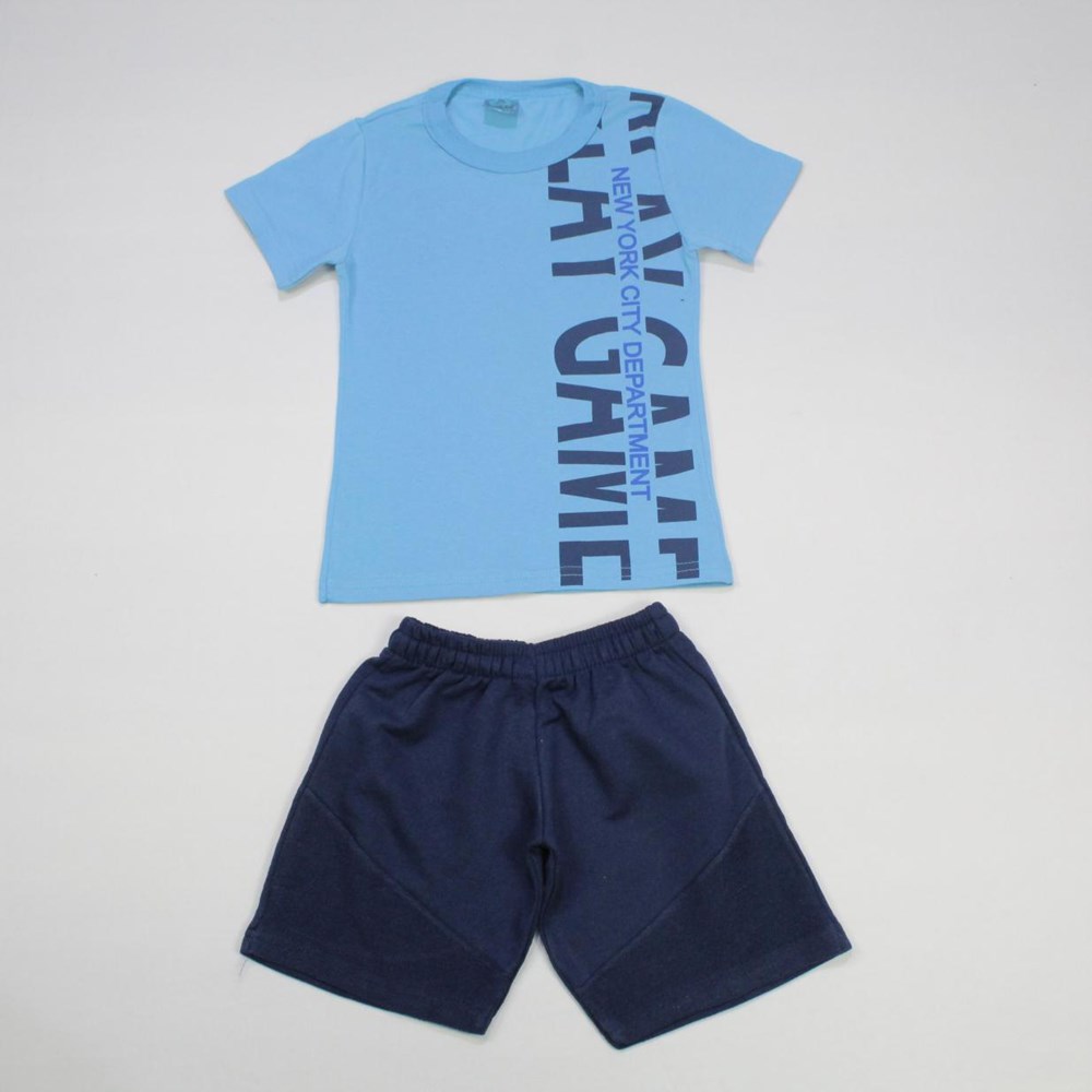 Conjunto Masculino Camiseta Estampa Game e Bermuda Moletinho 1430 - Sport Sul