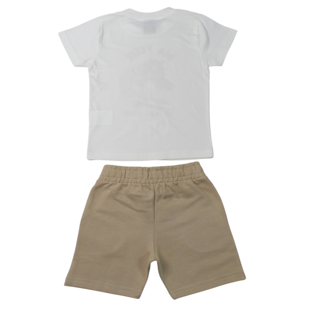 Conjunto Masculino Camiseta Estampa Hipopótamo e Bermuda Moletinho 8582 - By Gus