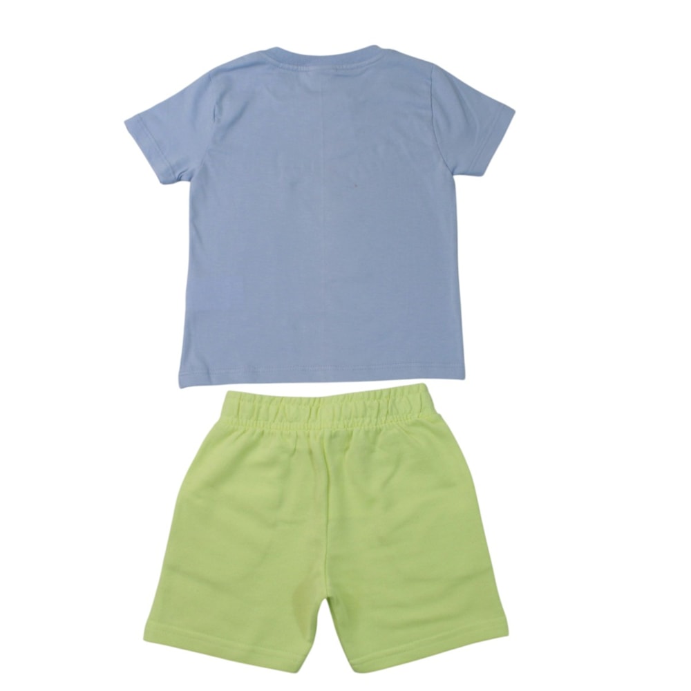 Conjunto Masculino Camiseta Estampa Hipopótamo e Bermuda Moletinho 8582 - By Gus