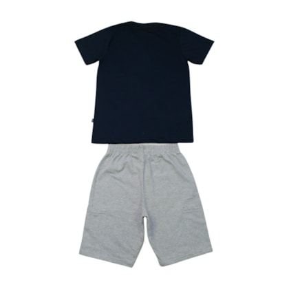 Conjunto Masculino Camiseta Estampa Life e Bermuda Moletinho 9194 - Soletex