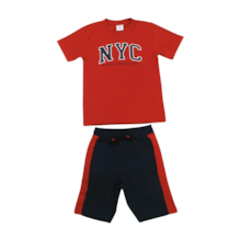 Conjunto Masculino Camiseta Estampa NYC e Bermuda Moletinho 8110 - By Gus