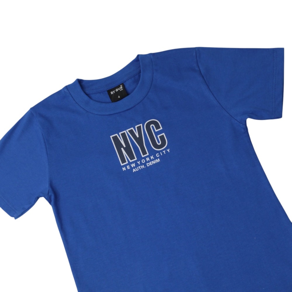 Conjunto Masculino Camiseta Estampa Nyc e Bermuda Moletinho 8607 - By Gus