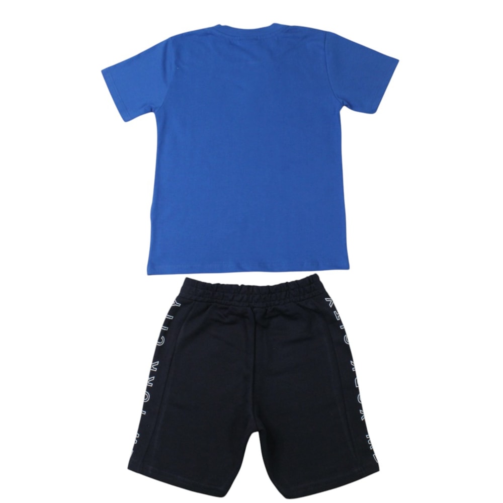 Conjunto Masculino Camiseta Estampa Nyc e Bermuda Moletinho 8607 - By Gus