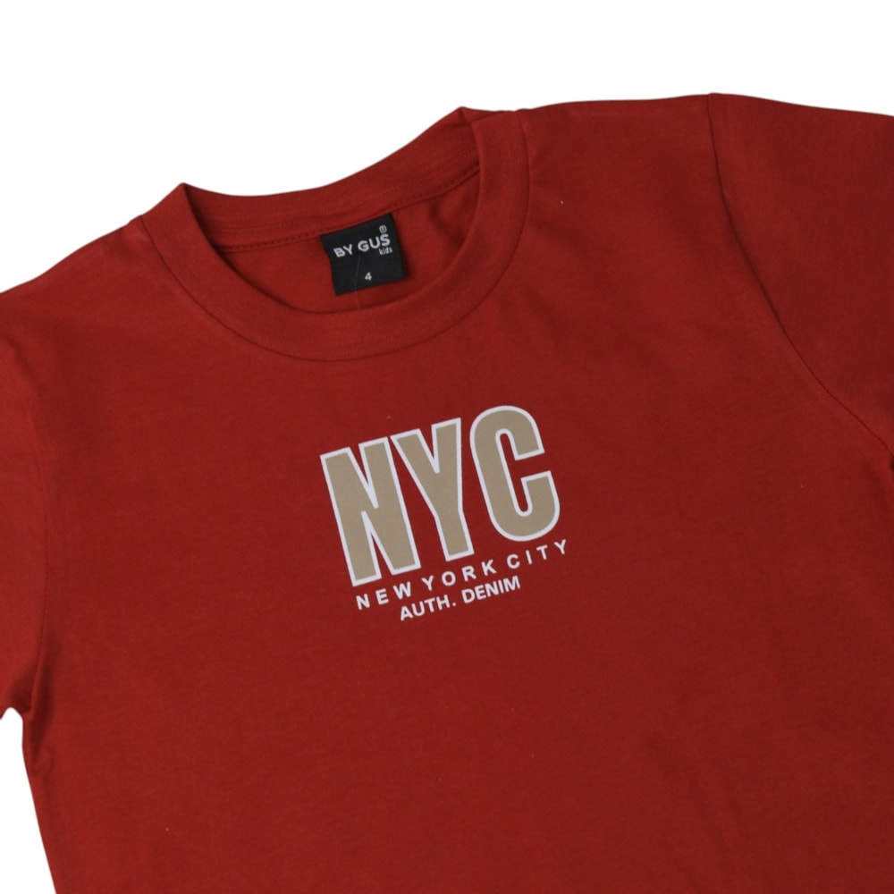 Conjunto Masculino Camiseta Estampa Nyc e Bermuda Moletinho 8607 - By Gus