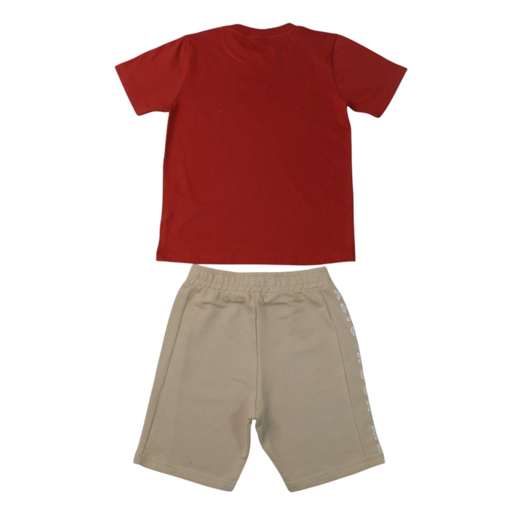 Conjunto Masculino Camiseta Estampa Nyc e Bermuda Moletinho 8607 - By Gus