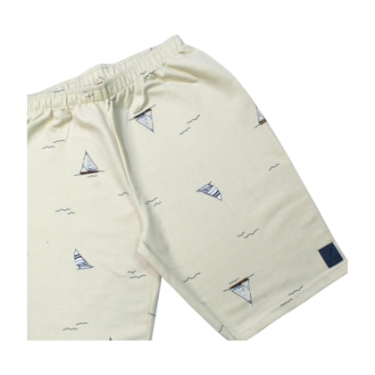 Conjunto Masculino Camiseta  Estampa Paradise e Bermuda Moletinho 19336 - Alakazoo