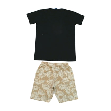 Conjunto Masculino Camiseta Estampa Paradise e Bermuda Moletinho 51879 - Rei Rex    