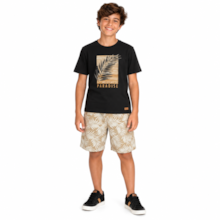 Conjunto Masculino Camiseta Estampa Paradise e Bermuda Moletinho 51879 - Rei Rex    