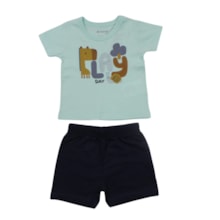 Conjunto Masculino Camiseta Estampa Play e Bermuda Moletinho 27397 - Brandili