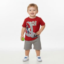 Conjunto Masculino Camiseta Estampa Race e Bermuda Moletinho 27205 - Brandili