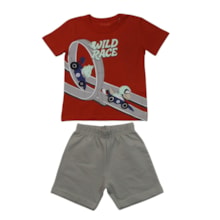 Conjunto Masculino Camiseta Estampa Race e Bermuda Moletinho 27205 - Brandili