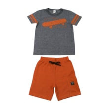 Conjunto Masculino Camiseta Estampa Radical e Bermuda Moletinho 19130 - Boca Grande