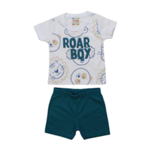 Conjunto Masculino Camiseta Estampa Roar e Bermuda Moletinho 26114 - Brandili 